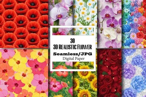 3D Realistic Flower Seamless Papers: A Versatile Tool for Creative Projects