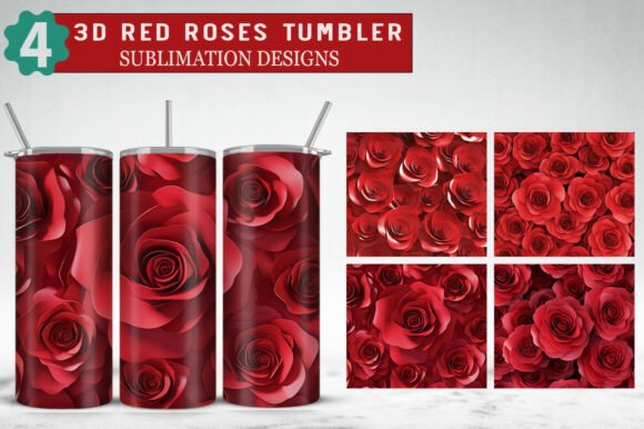 3D Red Roses Tumbler Wrap Bundle: A Versatile Tool for Creative Projects