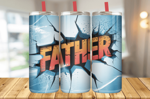 Elevate Your Tumbler Designs with the 3D Graffiti FATHER Tumbler Wrap