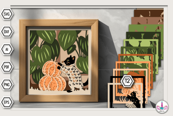 Embracing Cozy Creativity: The Cat with Pumpkin 3D Shadow Box Template