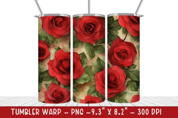 Enhance Drinkware with 3D Red Roses Tumbler Wrap