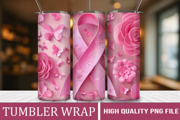 Enhance Your Drinkware with the 3D Breast Cancer Awareness Tumbler Wrap