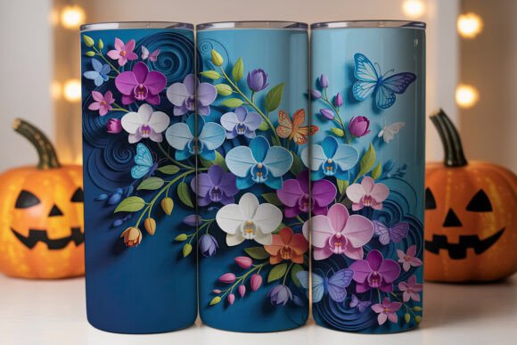 Enhance Your Tumblers with 3D Paper Orchid Wrap