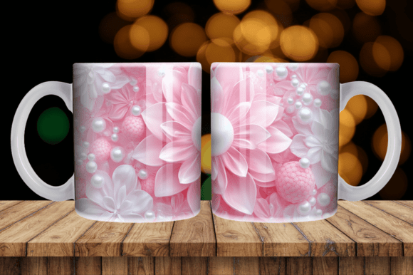 Explore 3D Pink Pearls Mug Sublimation Skinny