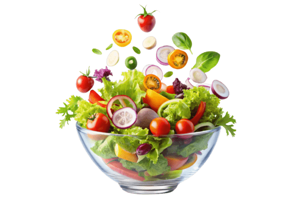 Exploring 3D Fresh Mixed Vegetables Falling: A Versatile Design Element