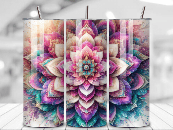 Exploring the Versatility and Beauty of 3D Mandala Flower Tumbler Wraps PNG