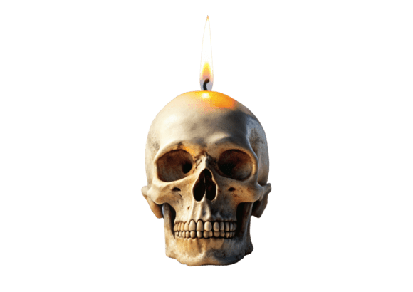 Exploring the Versatility of 3D Illustration Skull Shaped Candle PNG
