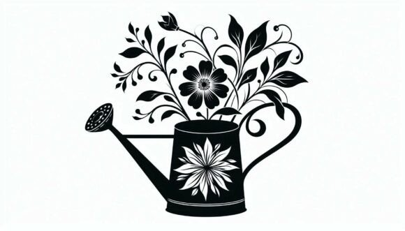 Flower in a Watering Can: A Versatile and Charming Illustration