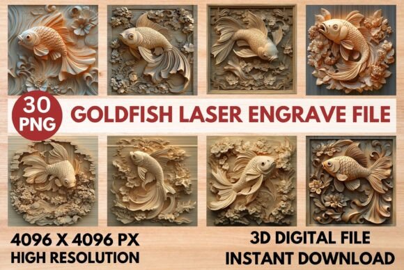 Goldfish Laser Engrave 3D PNG Set: A Detailed Review