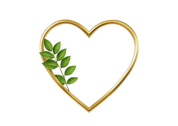 High-Quality 3D Golden Hearts PNG