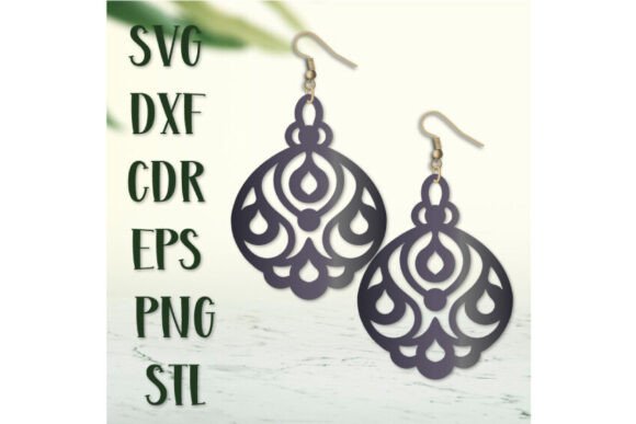 High-Quality Earrings SVG DXF and Cricut STL Files for Creative Projects