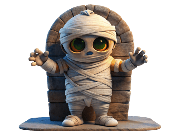 High-Quality Halloween Mummy 3D PNG Files for Creative Projects