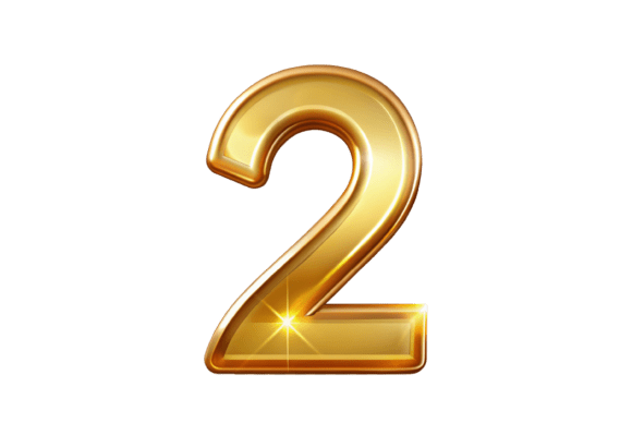 Number 2 Golden 3D: A Versatile Design Element for Your Creative Projects