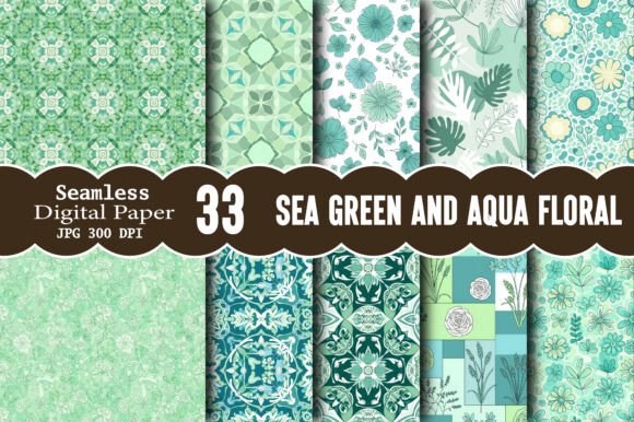 Sea Green and Aqua Floral Papers: A Versatile Canvas for Your Creative Vision
