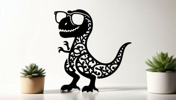 T-Rex Wearing Glasses: A Unique and Versatile Digital Illustration
