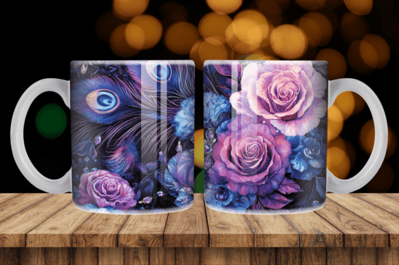 Transform Your Mugs with 3D Flowers Roses Mug Tumbler Wrap PNG