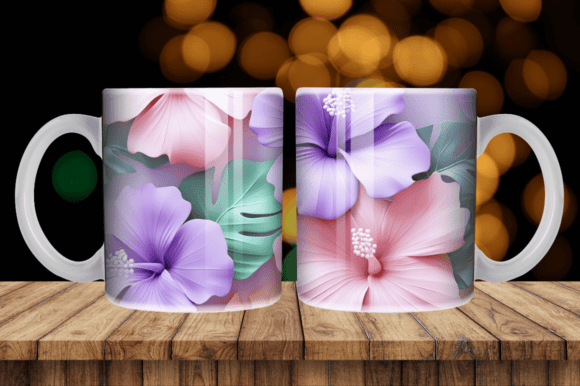 Transform Your Mugs with 3D Hibiscus Flower Wrap