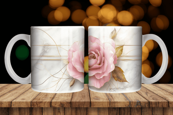 Transform Your Mugs with 3D Pink Roses Wrap