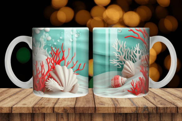 Transform Your Mugs with 3D Seashell Tumbler Wrap