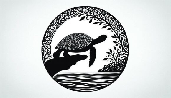 Turtle on a Rock: A Versatile Digital Illustration for Creative Projects