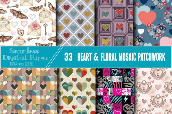 Unleash Creativity with Heart Floral Mosaic Patterns