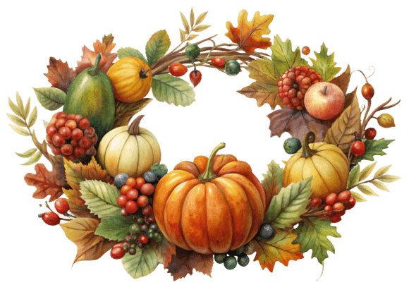 Unlock Your Creativity with 3D Pumpkin Wreath and Autumn Leaves PNG